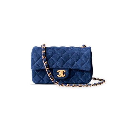 CHANEL SUEDE SMALL DOUBLE FLAP SHOULDER BAG 306491 (20*12*6cm)